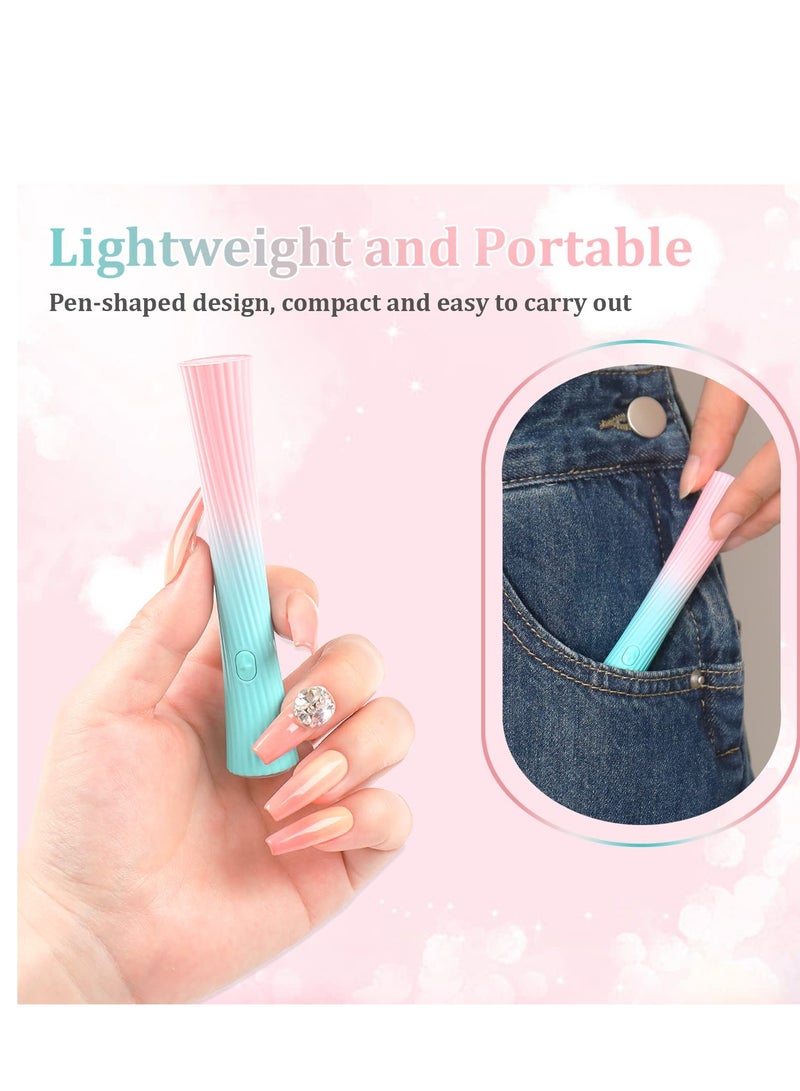 UV Light for Nails, Mini UV Lamp for Gel Nails LED Curing Lamp, 3W Portable Small Manicure Nail Dryer for Gel Polish Nail Glue Gel USB Nail Dryer