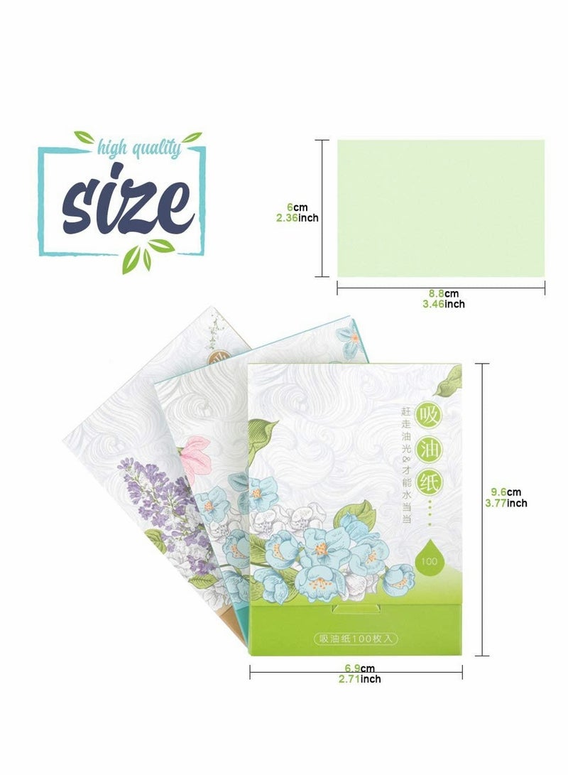 300 Sheets Oil Absorbing Tissues for Facial Skin Care and Make Up(Green, Blue, Brown)