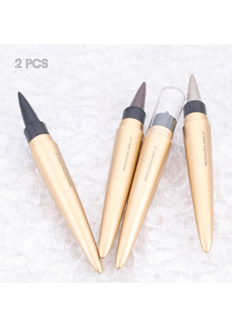 Gel Eyeliner Pen Matte Waterproof Gel Eyeliner Pencil Set in Brown and Silver Easy to Use Eye Makeup Kit Long Lasting Sharpenable Eyeliner Pencil 2Pcs