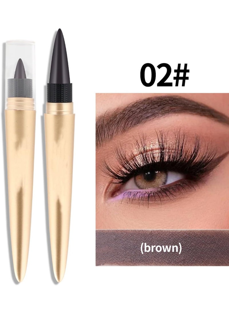 Gel Eyeliner Pen Matte Waterproof Gel Eyeliner Pencil Set in Brown and Silver Easy to Use Eye Makeup Kit Long Lasting Sharpenable Eyeliner Pencil 2Pcs