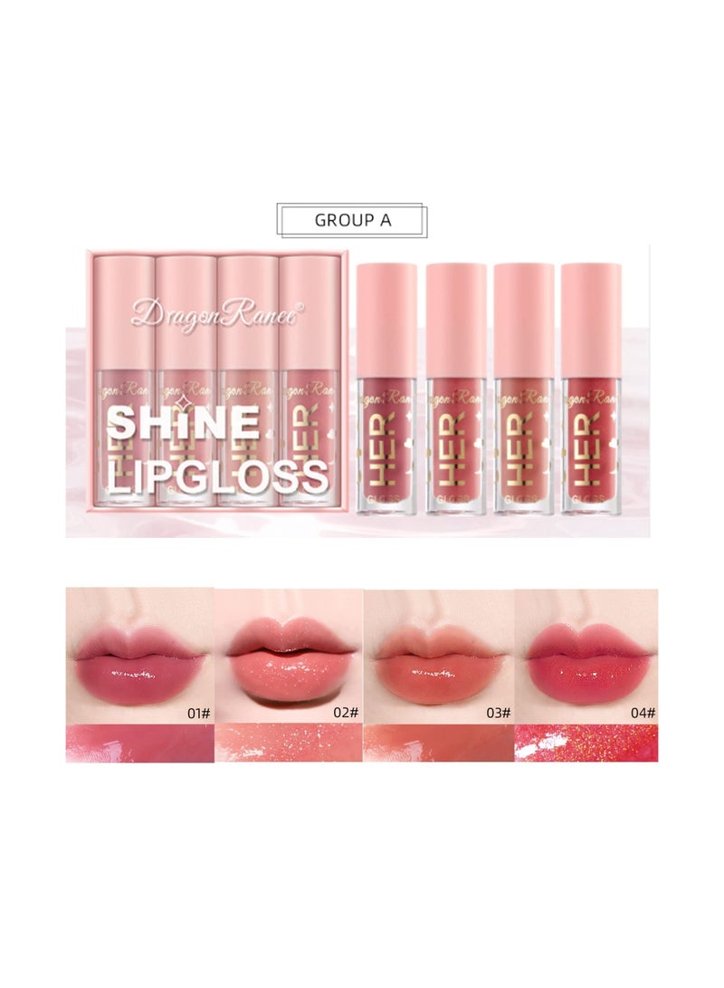 8 Pcs Shimmer Lip Gloss Crystal Jelly Liquid Lipstick Set Moisturizing Hydrating Long Lasting Gel With Pink Box