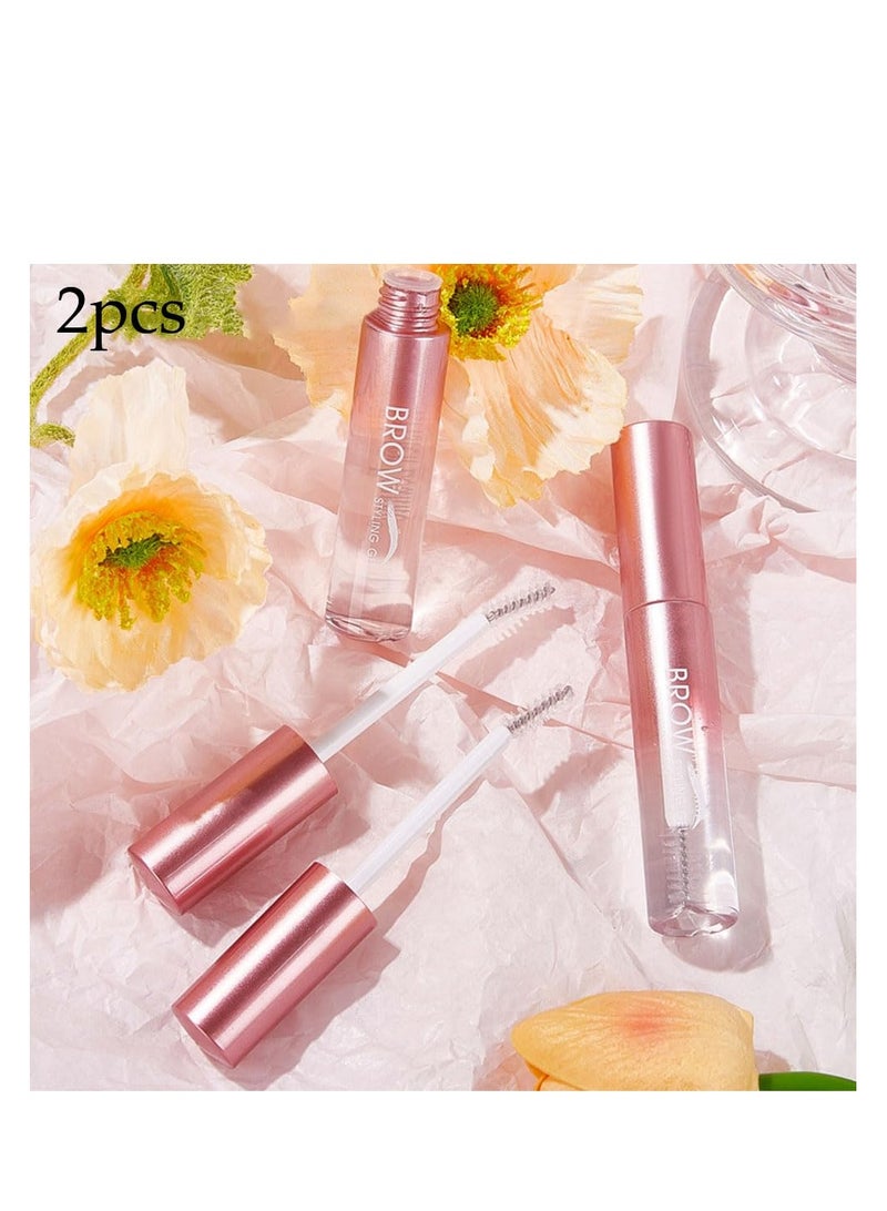 2Pcs Clear Brow Mascara Setting Gel Makeup Set,Eye Brow Eyebrow Glue Soap Wax Lift Gel Clear,gel para cejas transparente,Brow Fast Sculpt,Cruelty Free,Long Lasting Waterproof Cosmetics Make Up