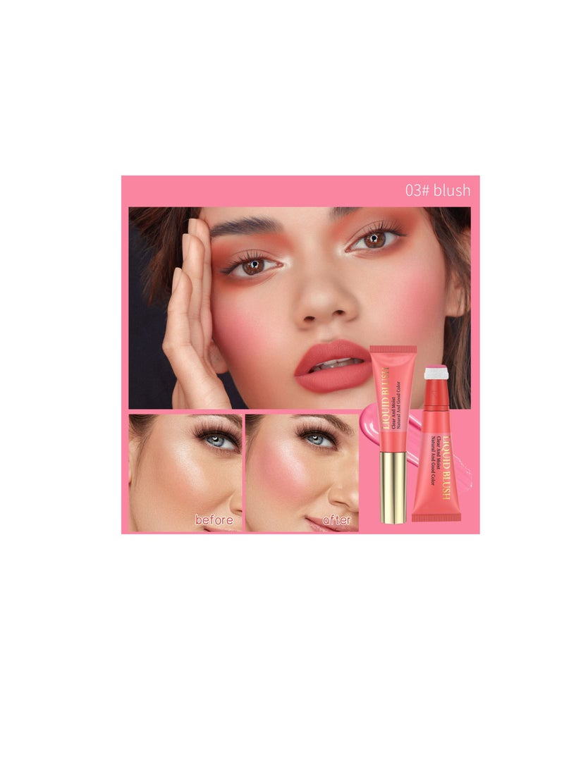 3 Pcs Liquid Blush, Dewy Cheek Tint, Creamy Texture Blush Wand, Natural Makeup, Moisturizing Lightweight Blendable Feel