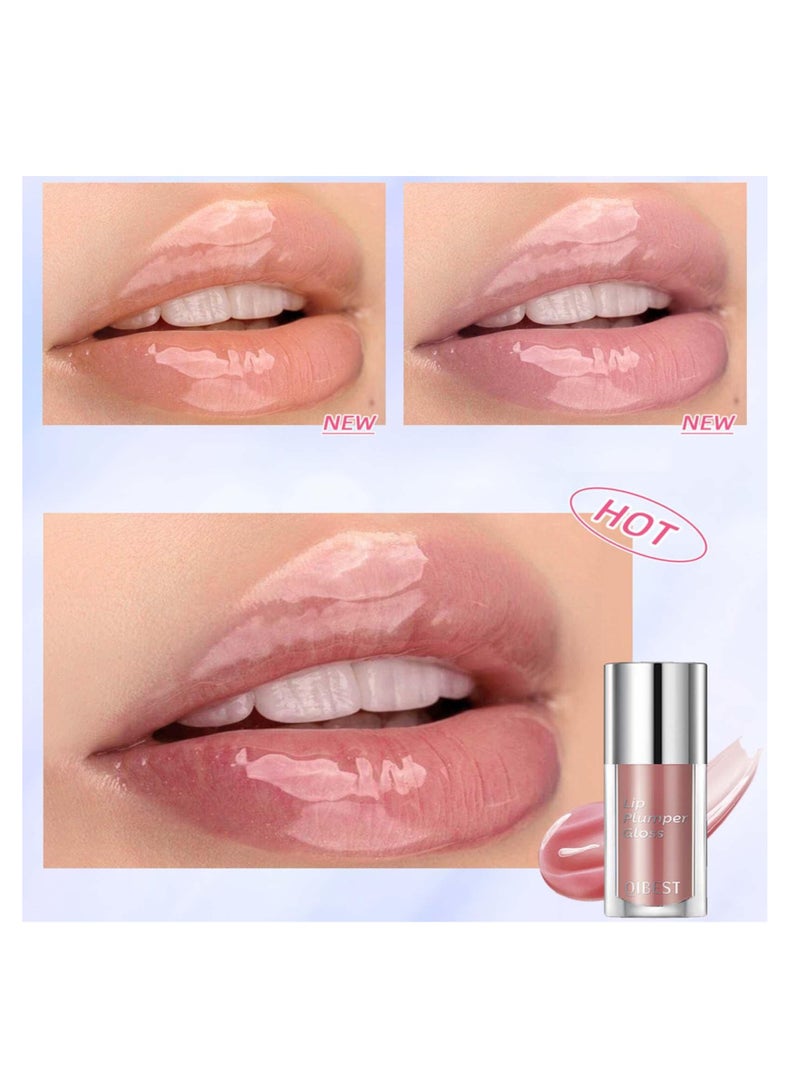 Hydrating Lip Oil Plumping Lip Tint Moisturizing Lip Gloss, Plump Lip Gloss Lip Care Transparent Toot Lip Oil Tinted, Glass Lip Glow Oil Fresh Texture, Long Lasting Nourishing Lip Glow