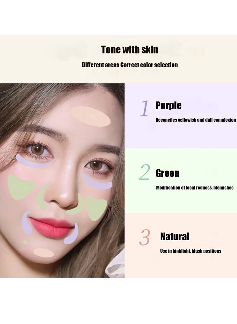 3 Colors Isolation Cream Moisturizing Isolation BB Cream Long lasting Matte Flawless Foundation Makeup Primer Skin Tone Correcting Brightening Primer Neutralizing Dark Circles Correct Redeness