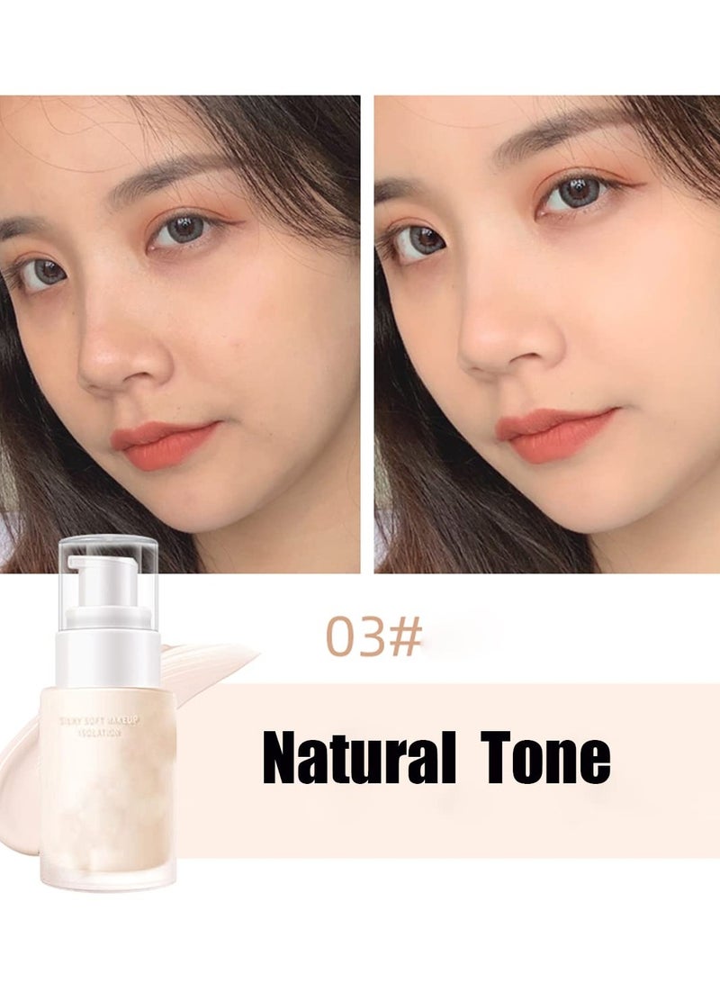 3 Colors Isolation Cream Moisturizing Isolation BB Cream Long lasting Matte Flawless Foundation Makeup Primer Skin Tone Correcting Brightening Primer Neutralizing Dark Circles Correct Redeness