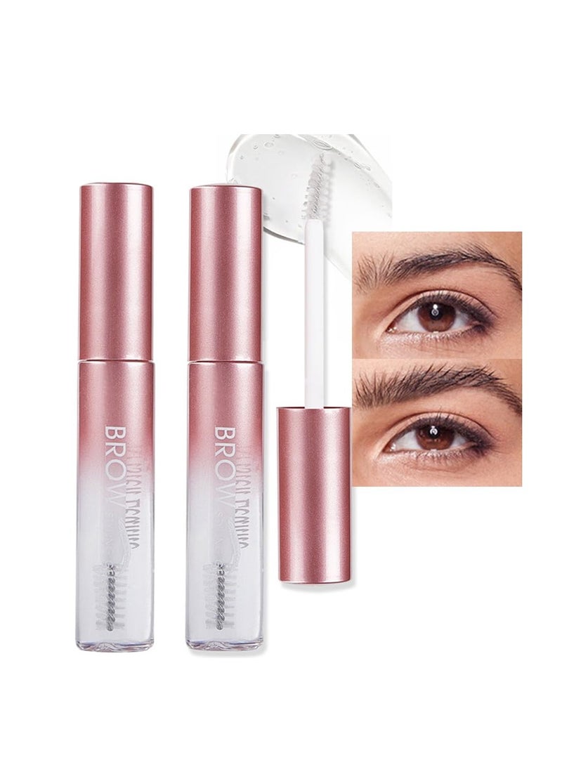 2Pcs Clear Brow Mascara Setting Gel Makeup Set,Eye Brow Eyebrow Glue Soap Wax Lift Gel Clear,gel para cejas transparente,Brow Fast Sculpt,Cruelty Free,Long Lasting Waterproof Cosmetics Make Up