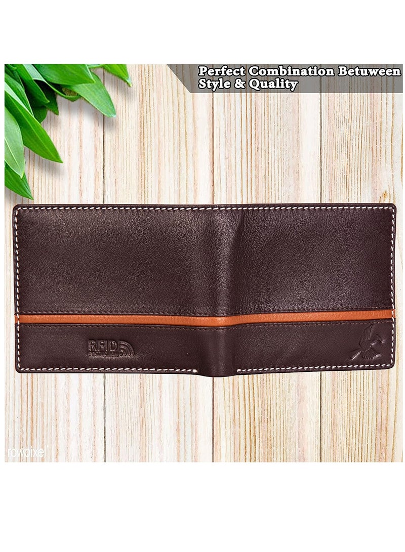 Denial Leather Wallet for Men | Wallets Men with RFID Blocking | Men’s Wallet (BW104151)