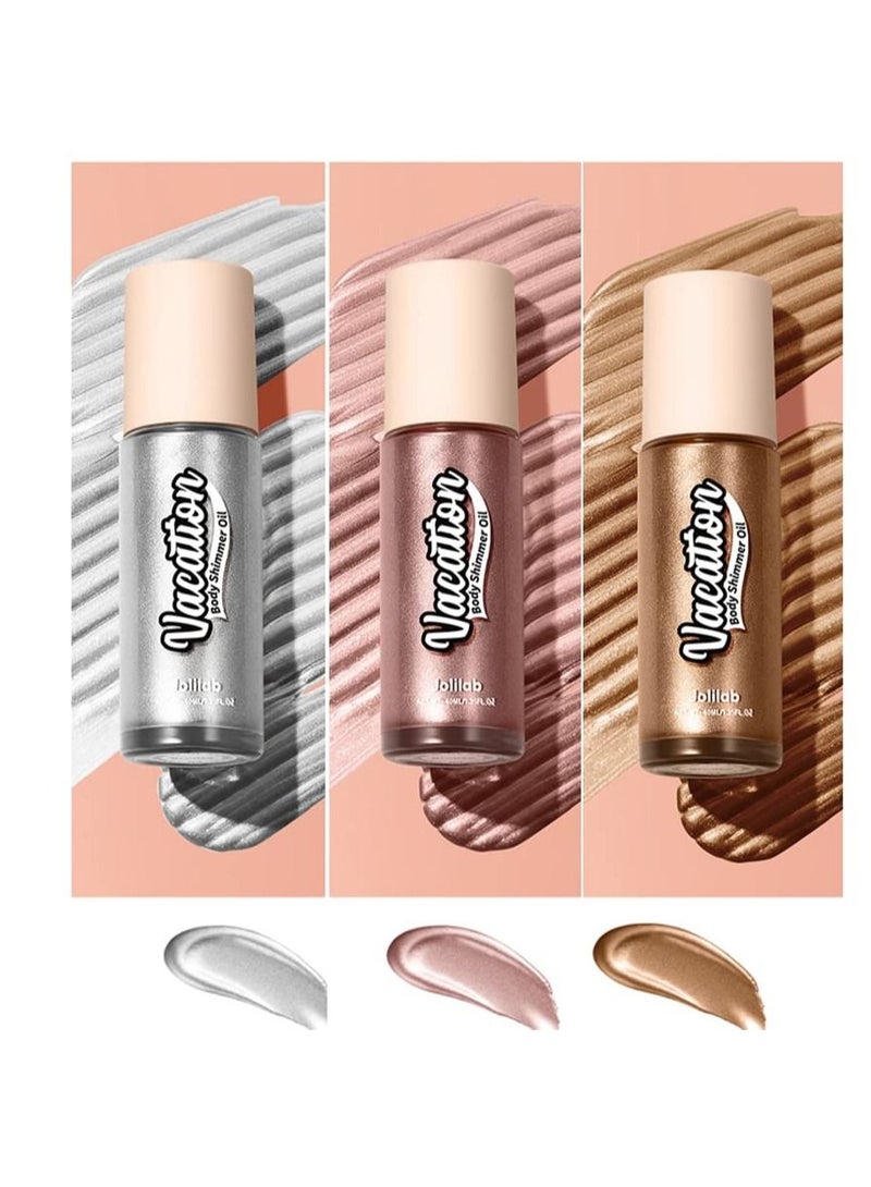 Body Highlighter Set 3 Colors Waterproof Moisturizing Shimmer Face Body Luminizer Smooth Shimmer Glow Cream Makeup Set