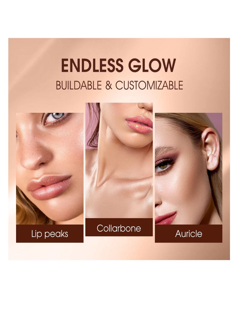 Body Highlighter Set 3 Colors Waterproof Moisturizing Shimmer Face Body Luminizer Smooth Shimmer Glow Cream Makeup Set