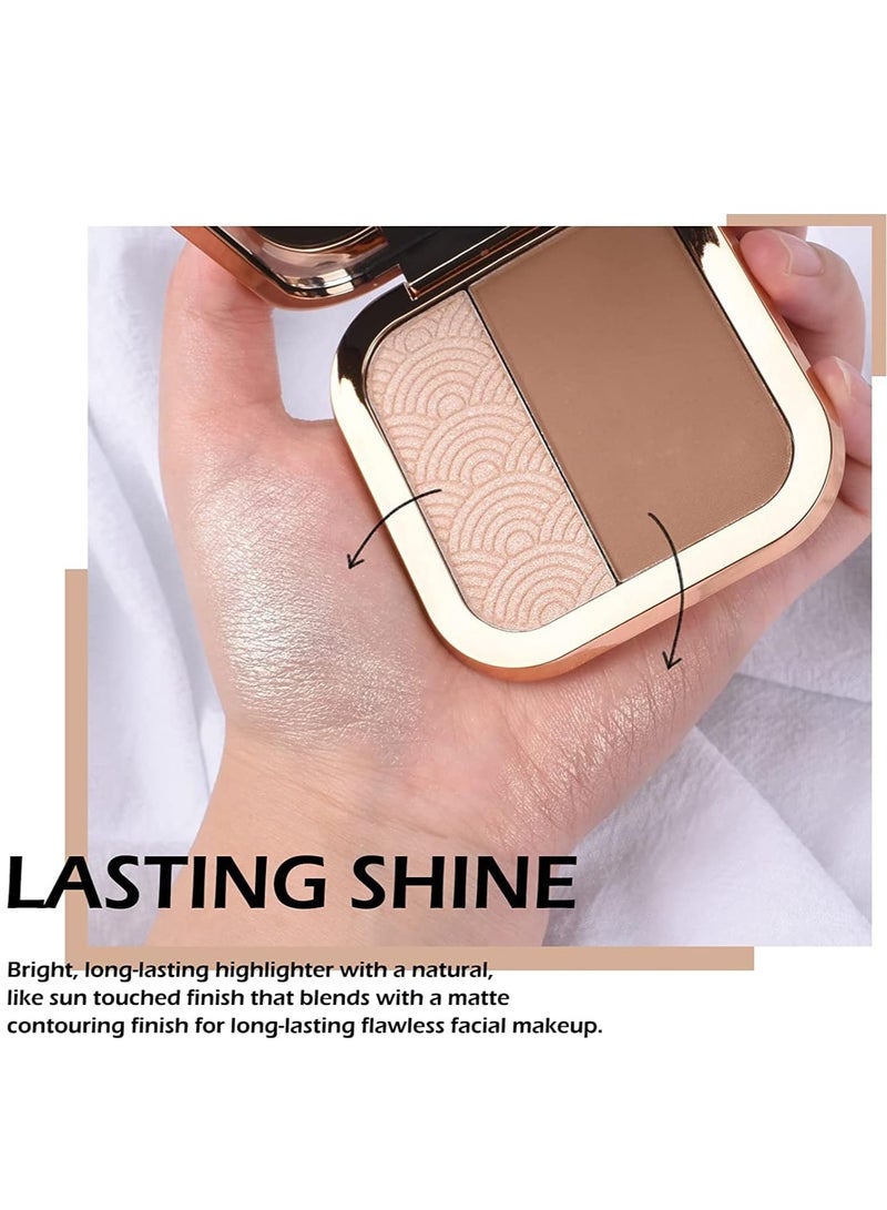 Highlighter Contour Palette Bronzer HighlighterMatte Contour Pressed Powder Face Contouring Palette Lasting Shimmer Glow Kit