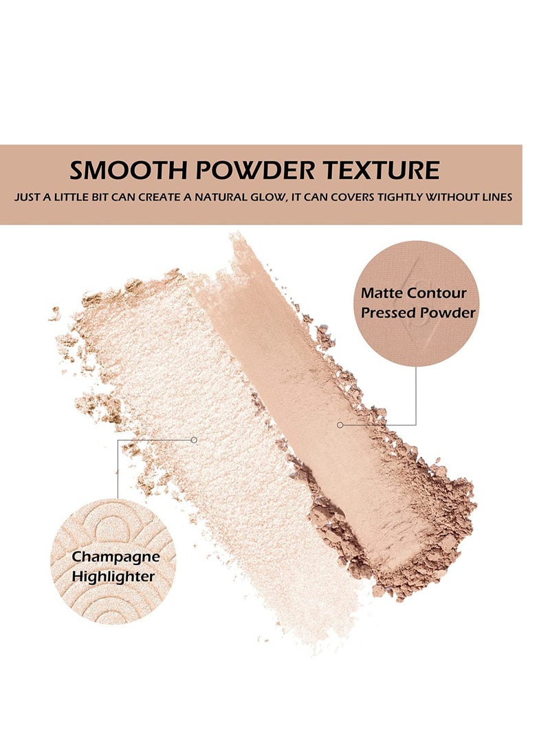 Highlighter Contour Palette Bronzer HighlighterMatte Contour Pressed Powder Face Contouring Palette Lasting Shimmer Glow Kit