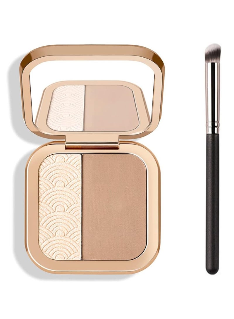 Highlighter Contour Palette Bronzer HighlighterMatte Contour Pressed Powder Face Contouring Palette Lasting Shimmer Glow Kit