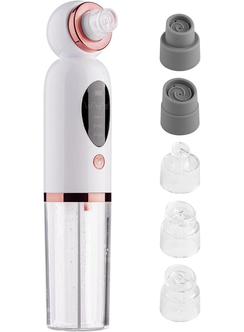 Blackhead Remover Vacuum, Pore Vacuum Blackhead Remover Water Circulation Pore Cleaner Pimple Extractor Tools With 6 Suction Heads 3 Gears Adjustable Beauty Device For Men And Women