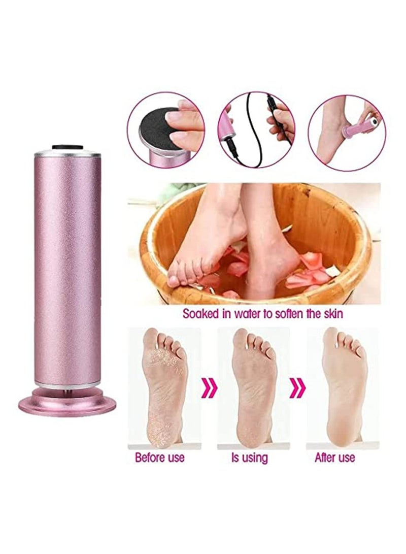 SYOSI Electric Foot File Callus Remover(Speed Adjustable) with 60pcs Replacement Sandpaper Discs Professional Pedicure Foot File Kit for Women Men Dead Dry Hard Skin Calluses