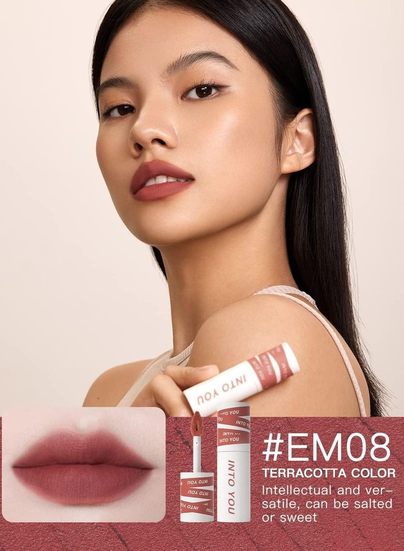 3Pcs Matte Lipstick Set Lip Mud, Waterproof Long Lasting Smudge Proof Velvet Lip Stains, Multi-Purpose for Lip and Cheek, Non-Stick Cup Not Fade Lip Gloss Makeup Cosmetics, Super Stay, Non-Drying