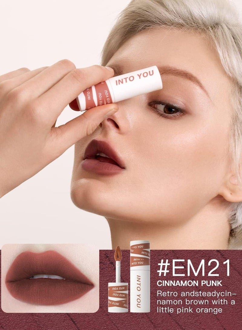 3Pcs Matte Lipstick Set Lip Mud, Waterproof Long Lasting Smudge Proof Velvet Lip Stains, Multi-Purpose for Lip and Cheek, Non-Stick Cup Not Fade Lip Gloss Makeup Cosmetics, Super Stay, Non-Drying