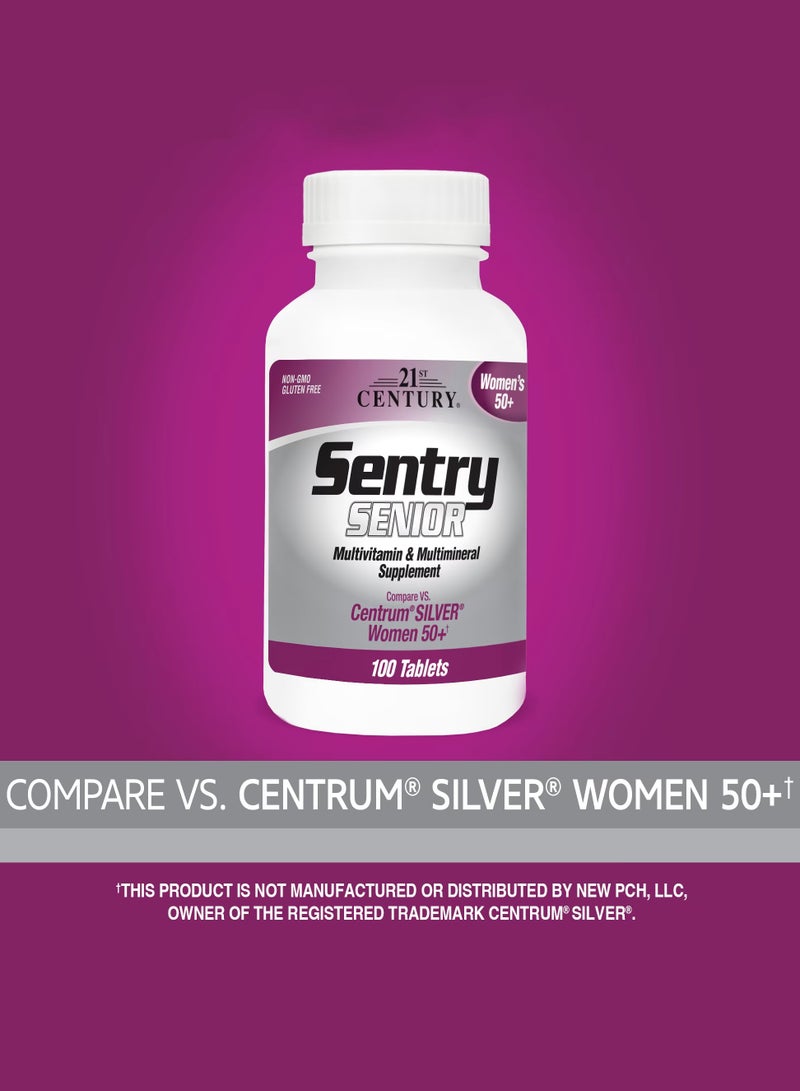 Sentry Senior Multivitamin & Multimineral Supplement Women 50+, 100 Tablets
