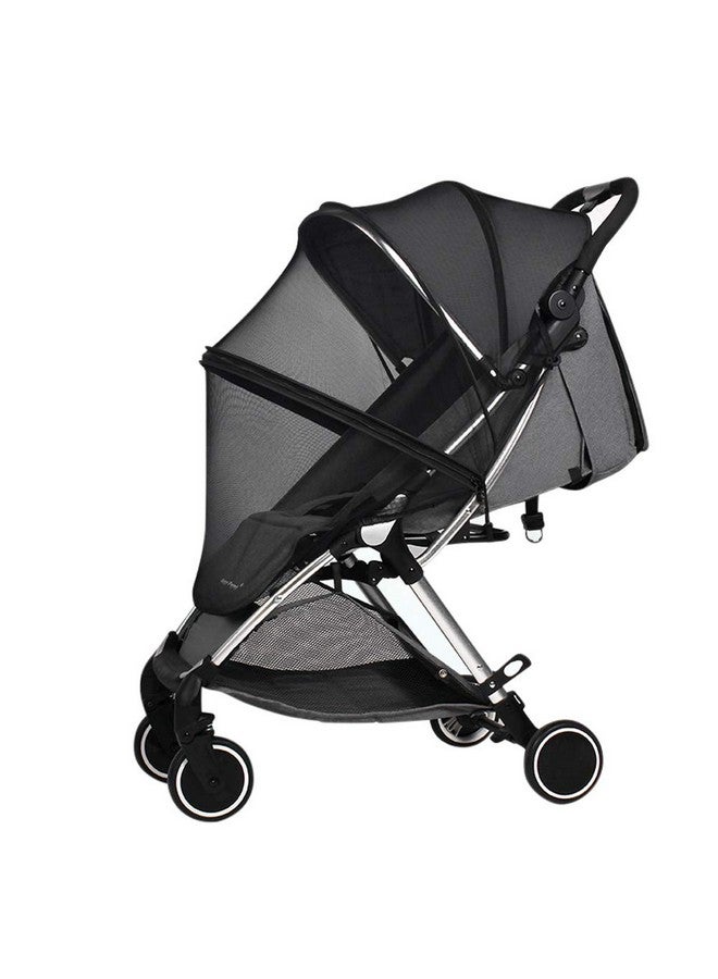 2 In 1 Net Baby Stroller Sun Shades With Zipper Window Universal Mesh Travel Breathable See Through Outdoor Walking Beach Parasol Windproof Protective Cover For Seats Bassinets And Carriers