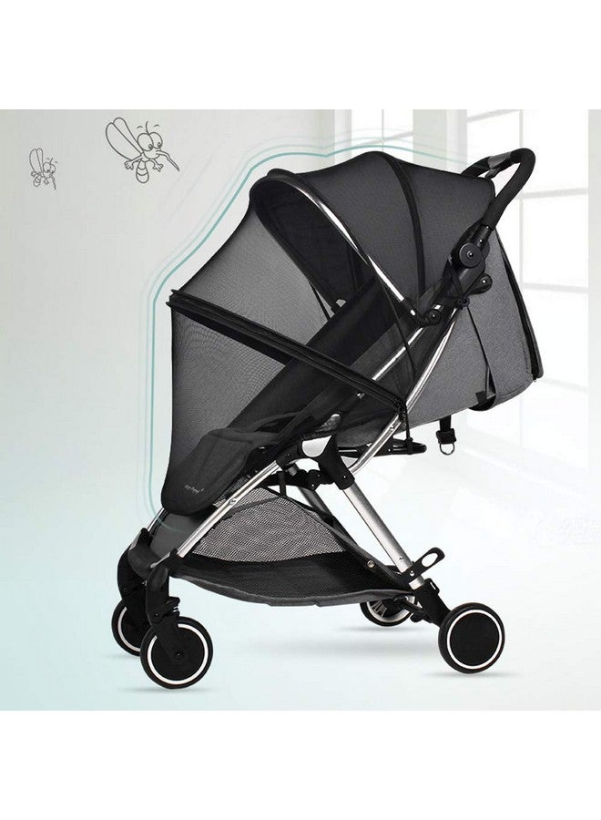 2 In 1 Net Baby Stroller Sun Shades With Zipper Window Universal Mesh Travel Breathable See Through Outdoor Walking Beach Parasol Windproof Protective Cover For Seats Bassinets And Carriers