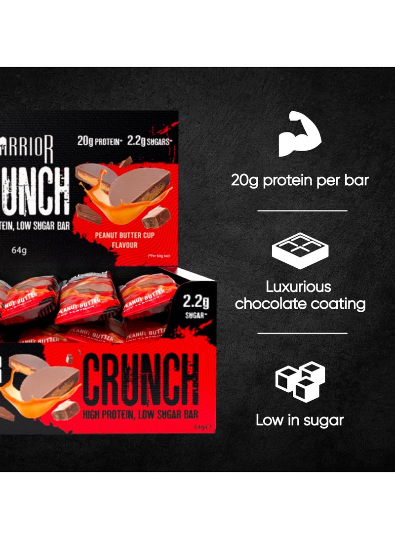 WARRIOR Crunch High Protein Bar Peanut Butter Cup Flavor 64g Pack of 12