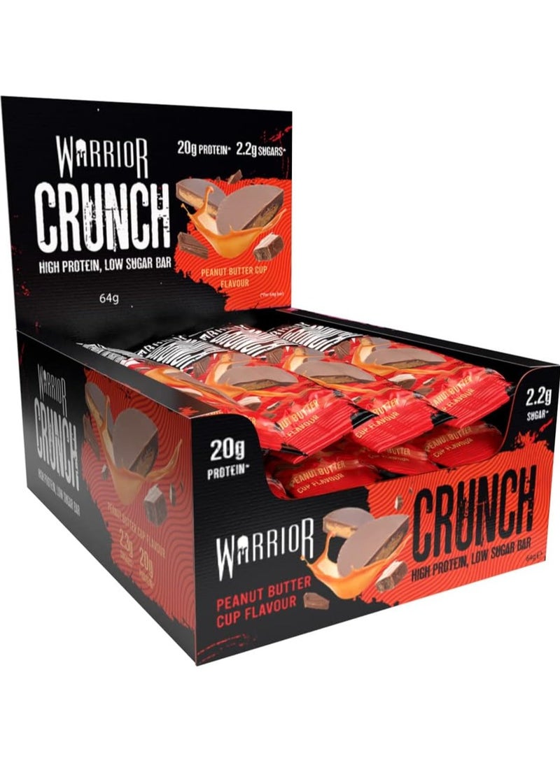 WARRIOR Crunch High Protein Bar Peanut Butter Cup Flavor 64g Pack of 12