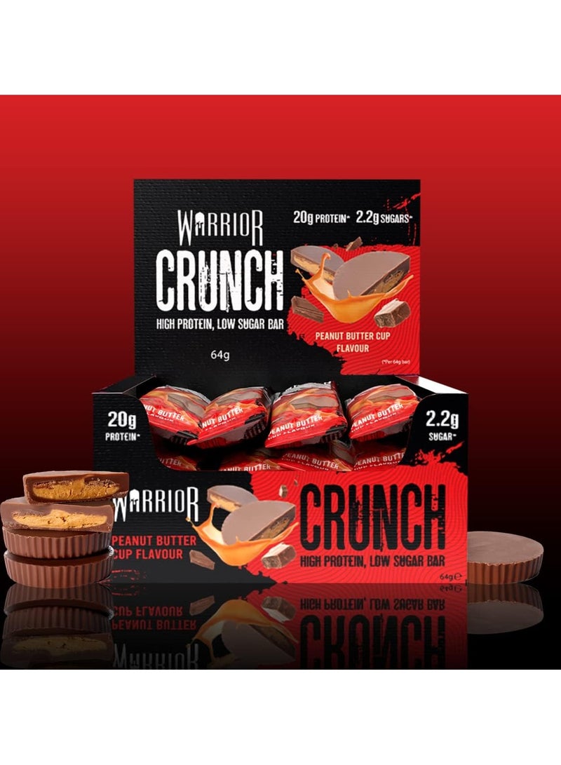 WARRIOR Crunch High Protein Bar Peanut Butter Cup Flavor 64g Pack of 12