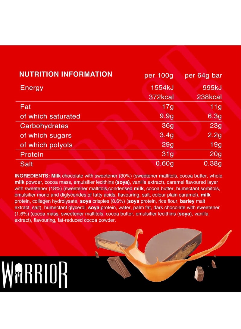 WARRIOR Crunch High Protein Bar Peanut Butter Cup Flavor 64g Pack of 12