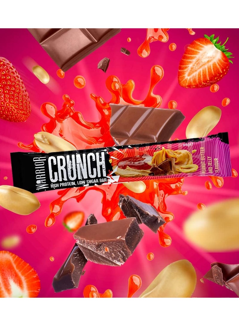 WARRIOR Crunch High Protein Bar Peanut Butter And Jelly Flavor 64g Pack of 12