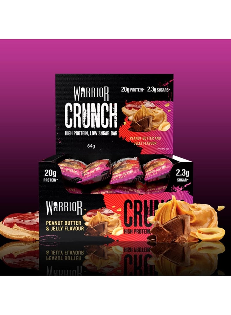 WARRIOR Crunch High Protein Bar Peanut Butter And Jelly Flavor 64g Pack of 12