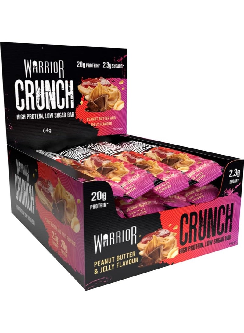 WARRIOR Crunch High Protein Bar Peanut Butter And Jelly Flavor 64g Pack of 12