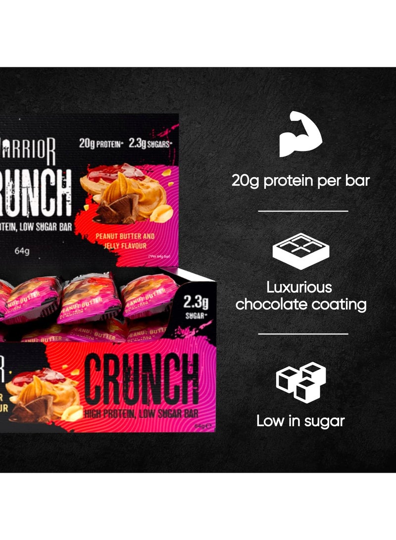 WARRIOR Crunch High Protein Bar Peanut Butter And Jelly Flavor 64g Pack of 12