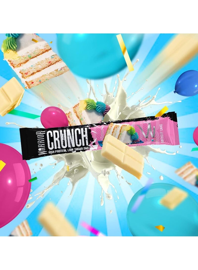 WARRIOR Crunch High Protein Bar Birthday Cake Flavor 64g Pack of 12