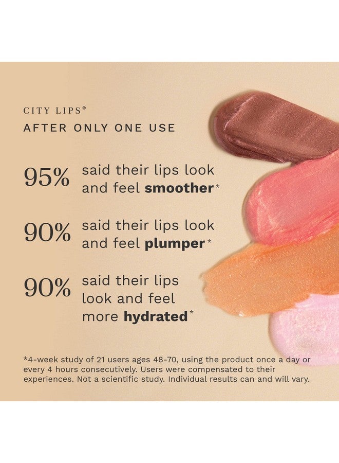 City Lips Plumping Lip Gloss Hydrate & Volumize All Day Wear Hyaluronic Acid & Peptides Visibly Smooth Lip Wrinkles Cruelty Free (Tinsel Town)