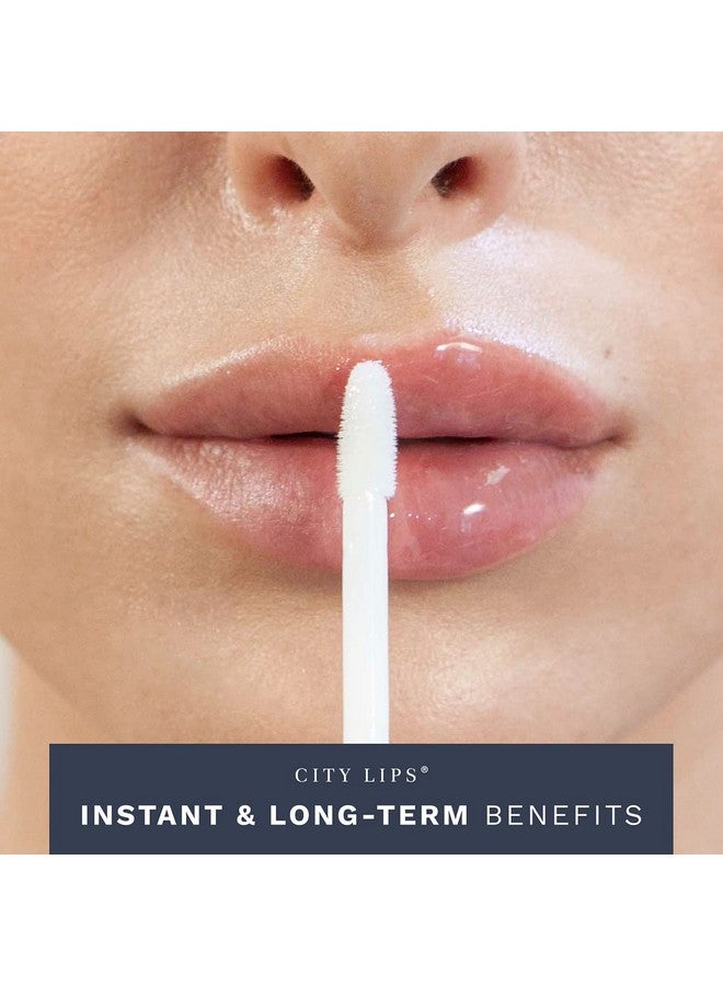 City Lips Plumping Lip Gloss Hydrate & Volumize All Day Wear Hyaluronic Acid & Peptides Visibly Smooth Lip Wrinkles Cruelty Free (Tinsel Town)