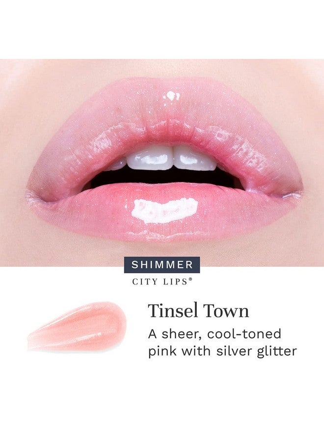 City Lips Plumping Lip Gloss Hydrate & Volumize All Day Wear Hyaluronic Acid & Peptides Visibly Smooth Lip Wrinkles Cruelty Free (Tinsel Town)