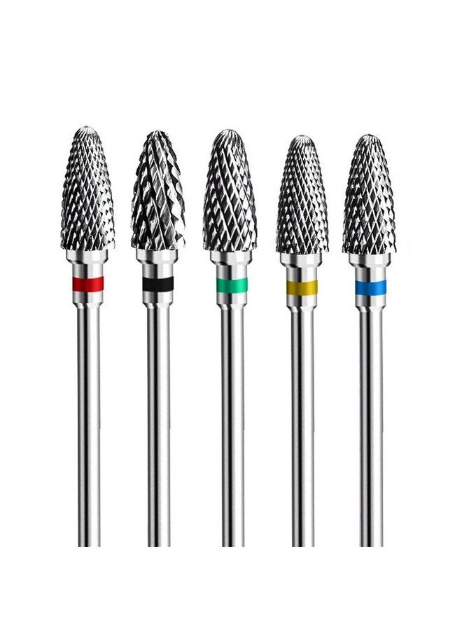 Nail Drill Bits Set For Acrylic Nails332 Inch Professional Tungsten Nail File Bits Nail Art ToolsManicure Pedicure Shapen Remove Tools Home Salon Use5Pcs）