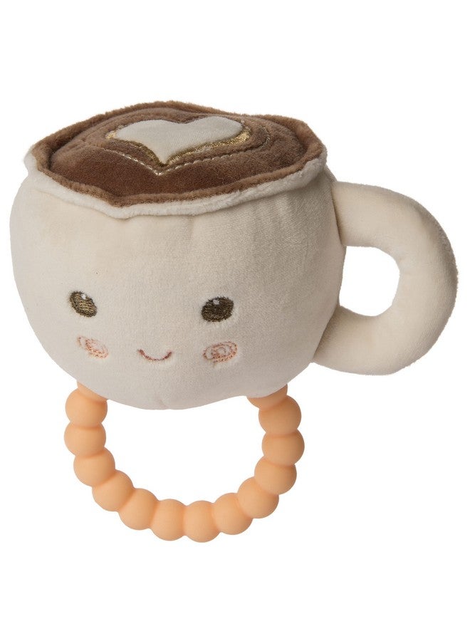 Sweet Soothie Soft Baby Rattle With Teether Ring Latte