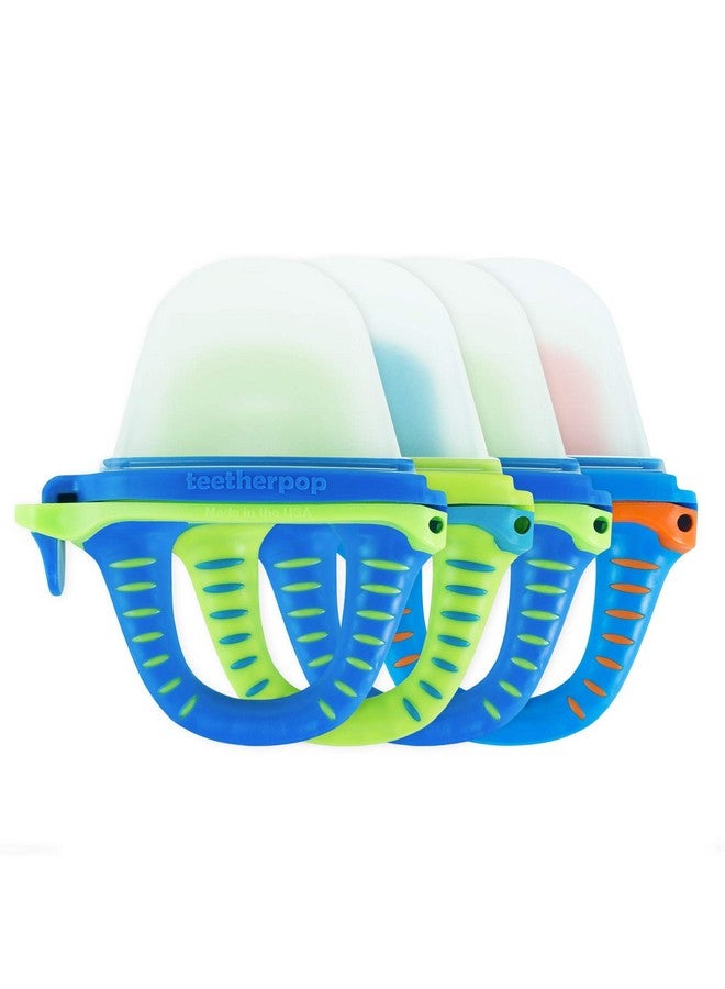 Teething Toys For Babies Fillable Freezable Baby Teethers Fill With Breastmilk Purees Water Smoothies Juice & More (4 Pack)