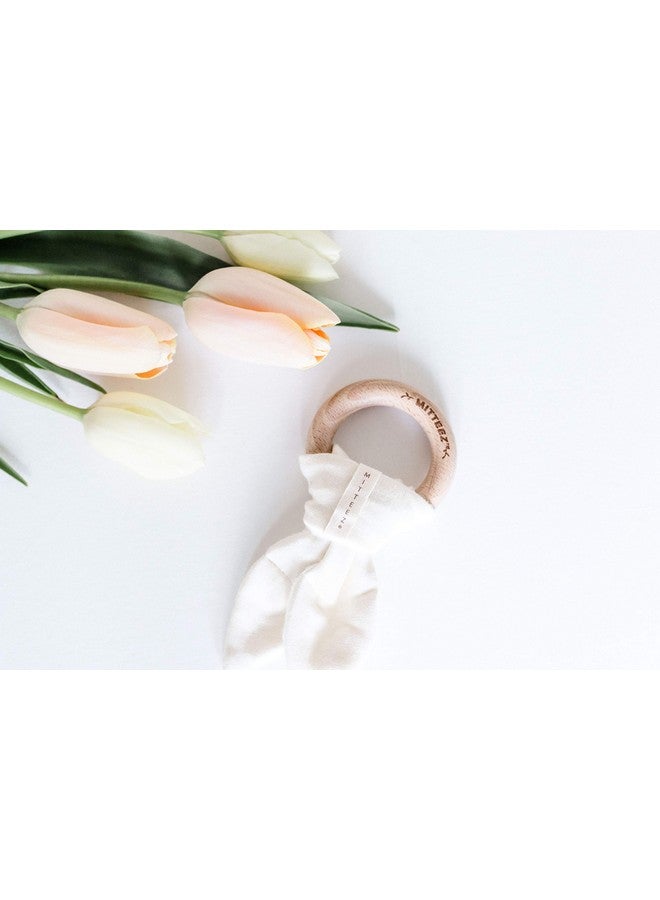 Wood Baby Organic Wooden Teether With Absorbent Cloth (Natural)