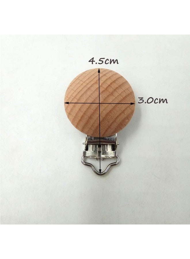 5Pcs Beech Wood Pacifier Clips Holder Teething Grasping Suspender Clips Charm Diy Beading Pacifier Chain Accessory (3Cm5Pcs)