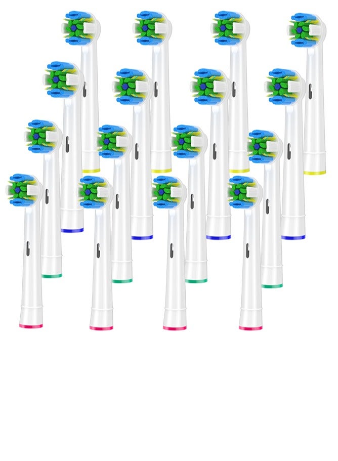 Replacement Brush Heads Compatible with Braun Oral b Electric Toothbrush - Floss Toothbrush Head for Oral B Pro 1000 Genius Smart Series (16 Pack)