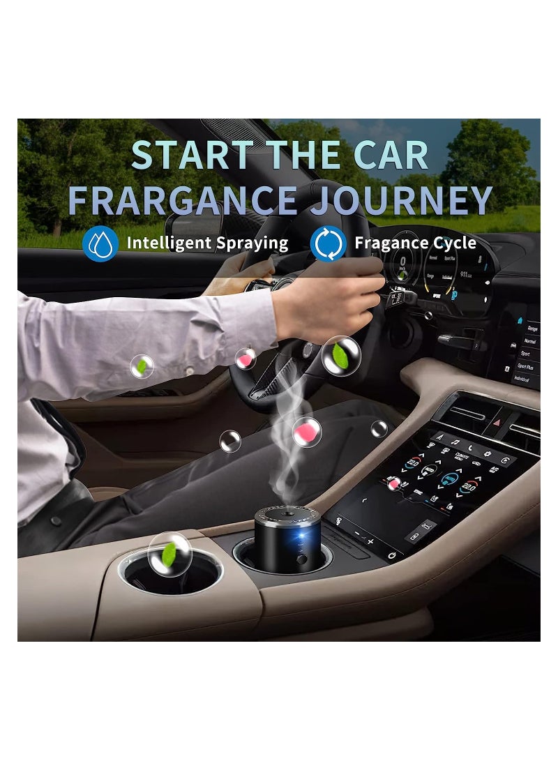 Car Air Freshener Aromatherapy Diffuser, Automatic Silent Spray Smart Car Fragrance Machine  with Marine Essential Oil Set, Compatible with Other Brand Perfume