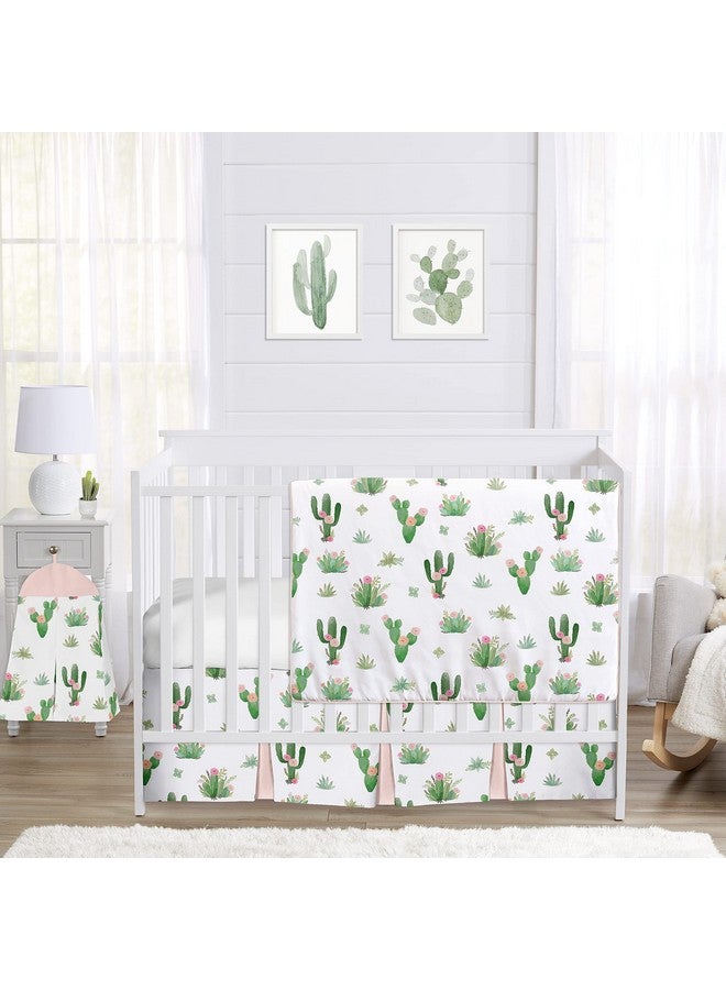 Pink And Green Boho Watercolor Playmat Tummy Time Baby And Infant Play Mat For Cactus Floral Collection