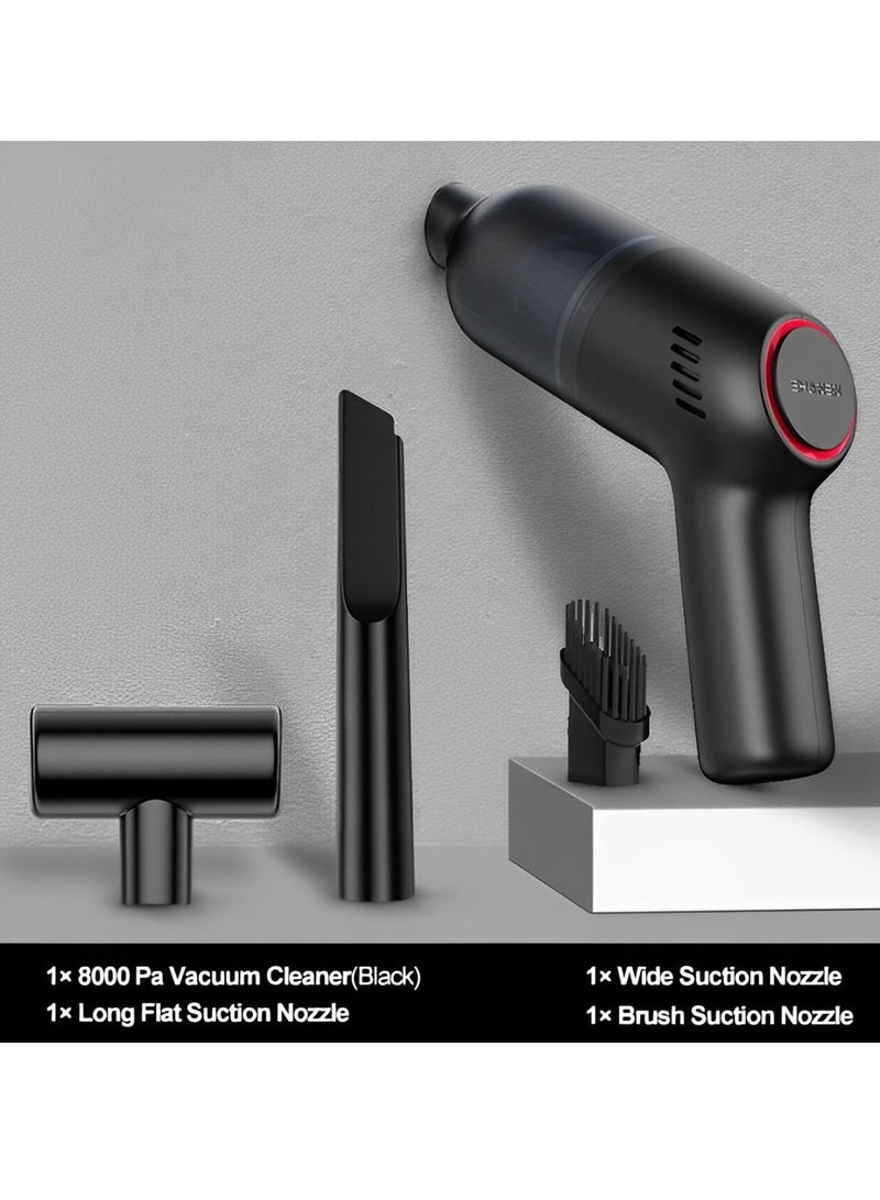 Wireless Car Vacuum Cleaner, 8000pa Handheld Air Dustor, Multifunctional Cordless Portable Air Blower, Mini Vacuum Cleaner With Built-in Battery For Car Home, ( 8KPa Black )