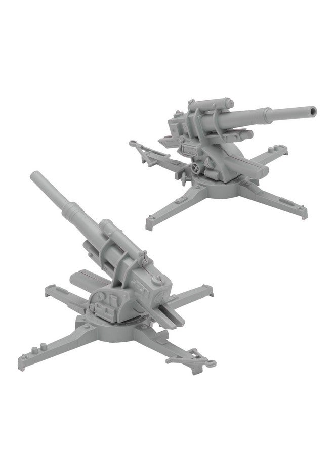 Bmc Classic Ww2 German 88Mm Artillery 2Pc Gray Plastic Army Men Accessories