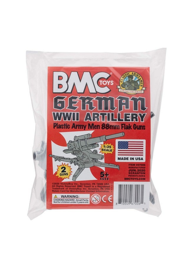 Bmc Classic Ww2 German 88Mm Artillery 2Pc Gray Plastic Army Men Accessories