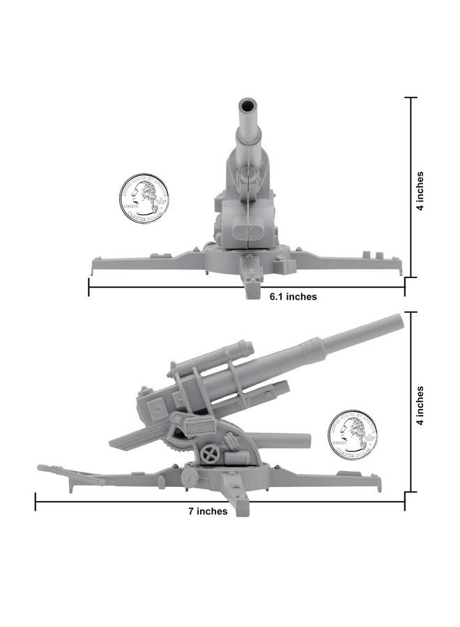 Bmc Classic Ww2 German 88Mm Artillery 2Pc Gray Plastic Army Men Accessories