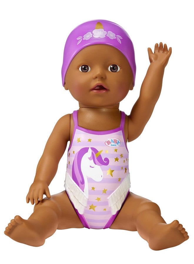 Such A Good Swimmer Doll 3 Years & Up Easy For Small Hands Includes Cute Unicorn Bathing Suit & Cap (Brown Eyes) Multicolor