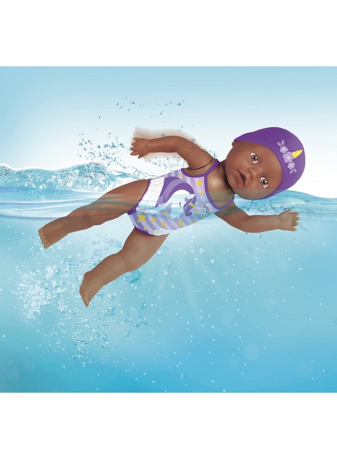 Such A Good Swimmer Doll 3 Years & Up Easy For Small Hands Includes Cute Unicorn Bathing Suit & Cap (Brown Eyes) Multicolor